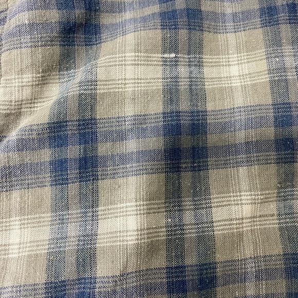 Bugle Boy Men’s Size Medium Button Down Shirt Short Sleeve Blue Plaid Casual - Picture 3 of 11